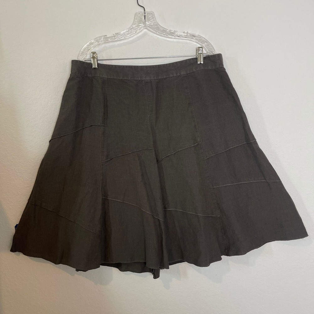 SANDRO Patchwork A-Line Linen‎ Blend Skirt Casual Bohemian Lagenlook 18W